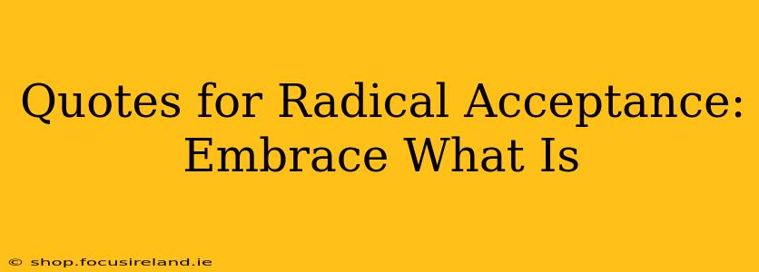 Quotes for Radical Acceptance: Embrace What Is