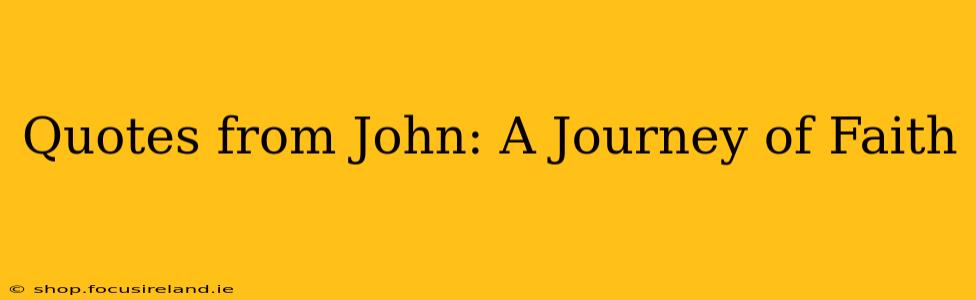 Quotes from John: A Journey of Faith