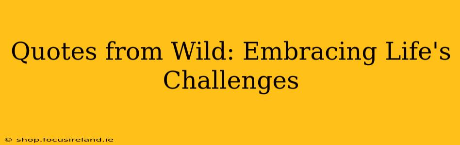 Quotes from Wild: Embracing Life's Challenges