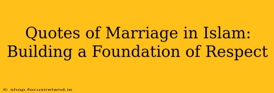 Quotes of Marriage in Islam: Building a Foundation of Respect