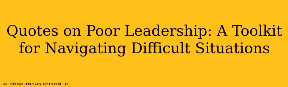 Quotes on Poor Leadership: A Toolkit for Navigating Difficult Situations