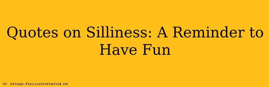 Quotes on Silliness: A Reminder to Have Fun