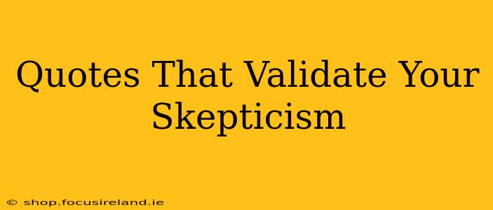 Quotes That Validate Your Skepticism