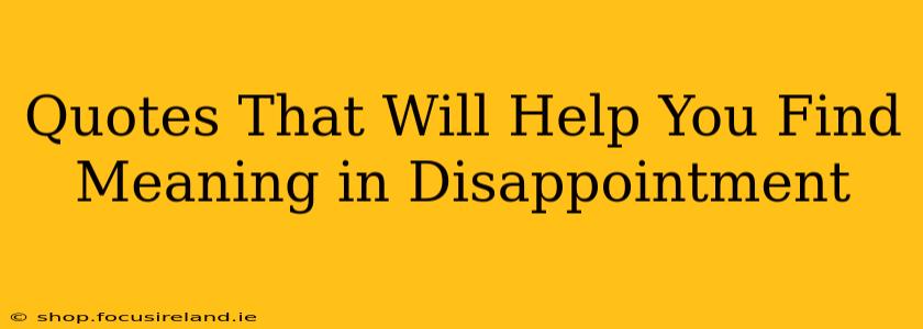 Quotes That Will Help You Find Meaning in Disappointment