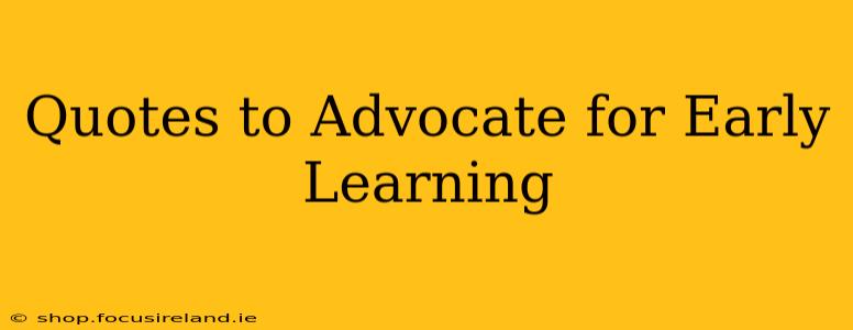 Quotes to Advocate for Early Learning