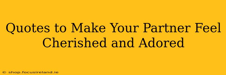 Quotes to Make Your Partner Feel Cherished and Adored