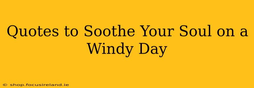 Quotes to Soothe Your Soul on a Windy Day
