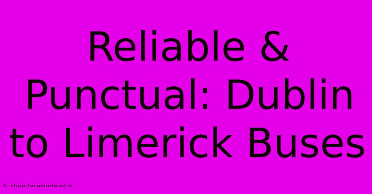 Reliable & Punctual: Dublin To Limerick Buses