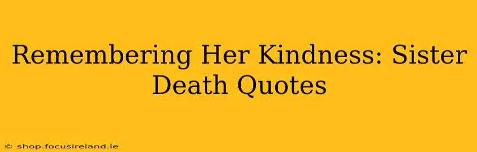 Remembering Her Kindness: Sister Death Quotes