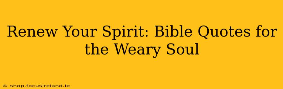 Renew Your Spirit: Bible Quotes for the Weary Soul