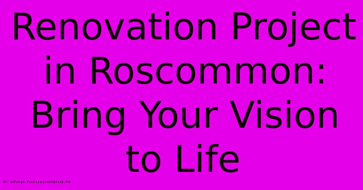 Renovation Project In Roscommon: Bring Your Vision To Life