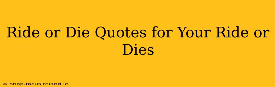 Ride or Die Quotes for Your Ride or Dies