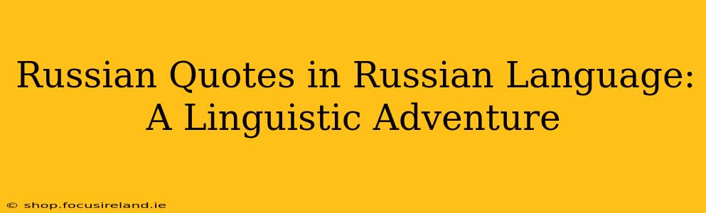 Russian Quotes in Russian Language: A Linguistic Adventure