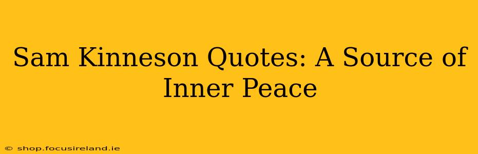 Sam Kinneson Quotes: A Source of Inner Peace