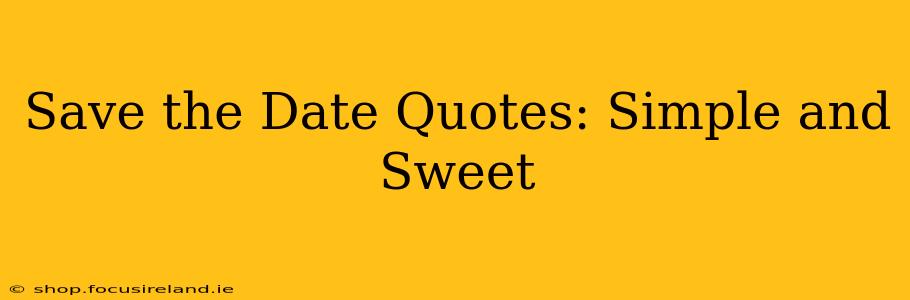 Save the Date Quotes: Simple and Sweet