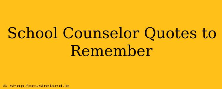 School Counselor Quotes to Remember
