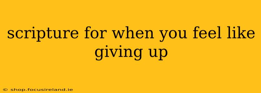 scripture for when you feel like giving up