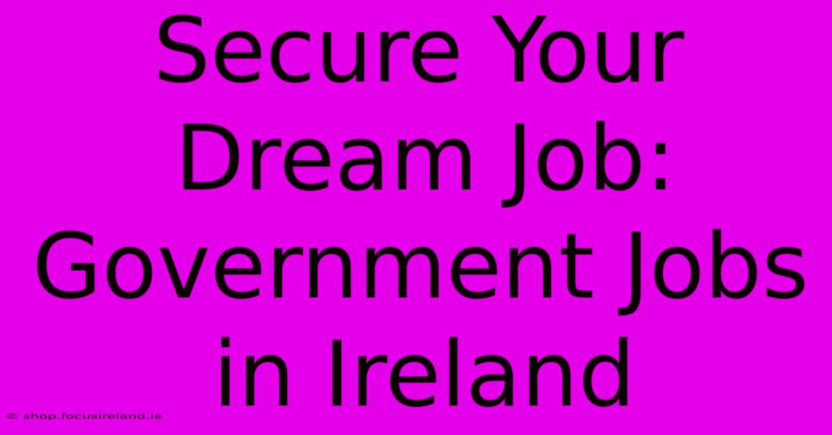 Secure Your Dream Job: Government Jobs In Ireland