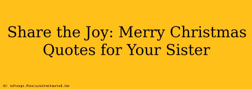 Share the Joy: Merry Christmas Quotes for Your Sister