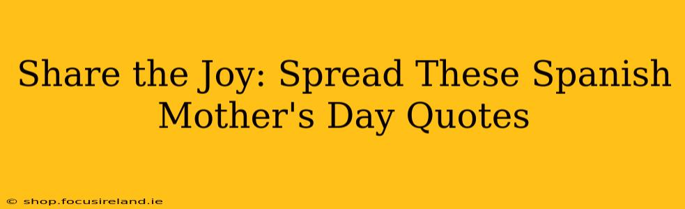 Share the Joy: Spread These Spanish Mother's Day Quotes