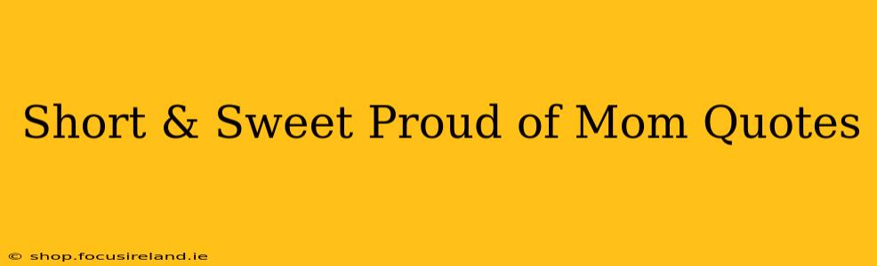Short & Sweet Proud of Mom Quotes