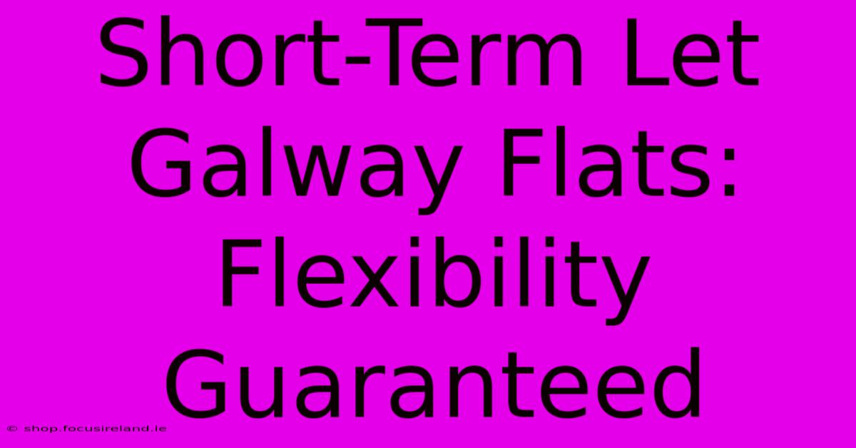 Short-Term Let Galway Flats: Flexibility Guaranteed