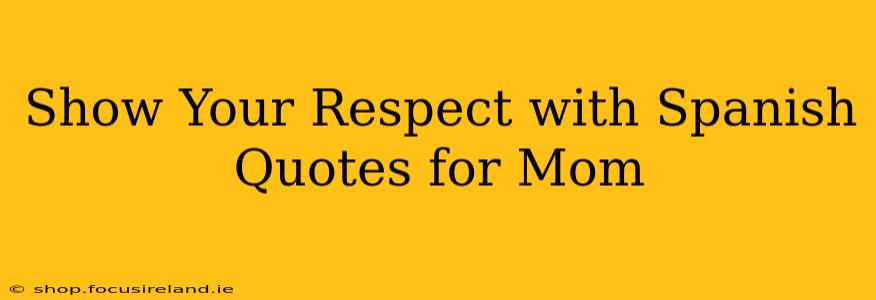 Show Your Respect with Spanish Quotes for Mom