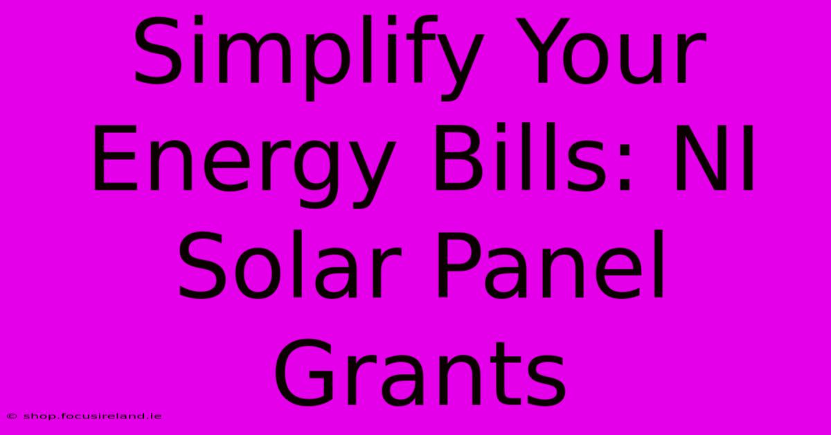 Simplify Your Energy Bills: NI Solar Panel Grants