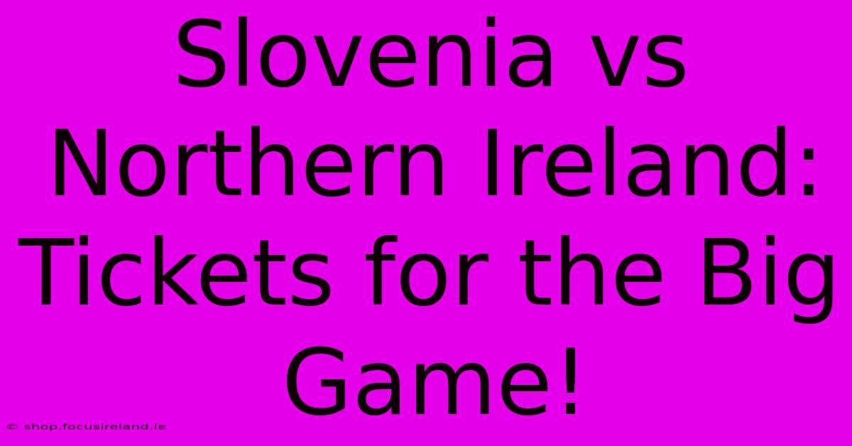 Slovenia Vs Northern Ireland: Tickets For The Big Game!