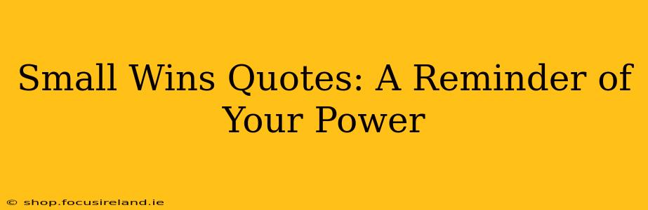 Small Wins Quotes: A Reminder of Your Power