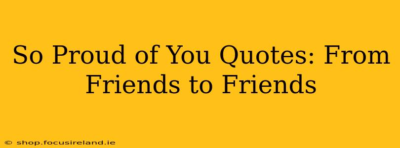 So Proud of You Quotes: From Friends to Friends