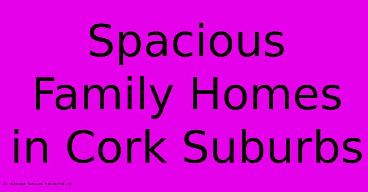 Spacious Family Homes In Cork Suburbs