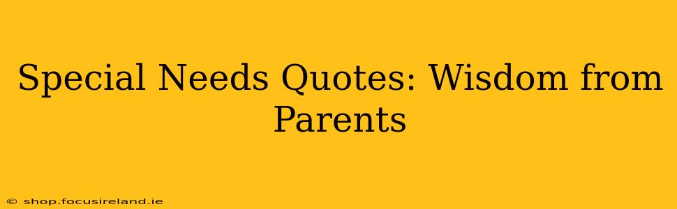 Special Needs Quotes: Wisdom from Parents