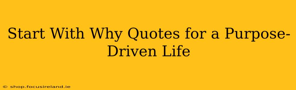 Start With Why Quotes for a Purpose-Driven Life