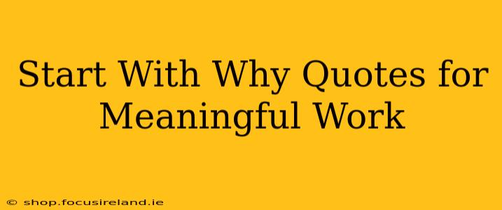 Start With Why Quotes for Meaningful Work