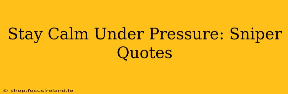 Stay Calm Under Pressure: Sniper Quotes