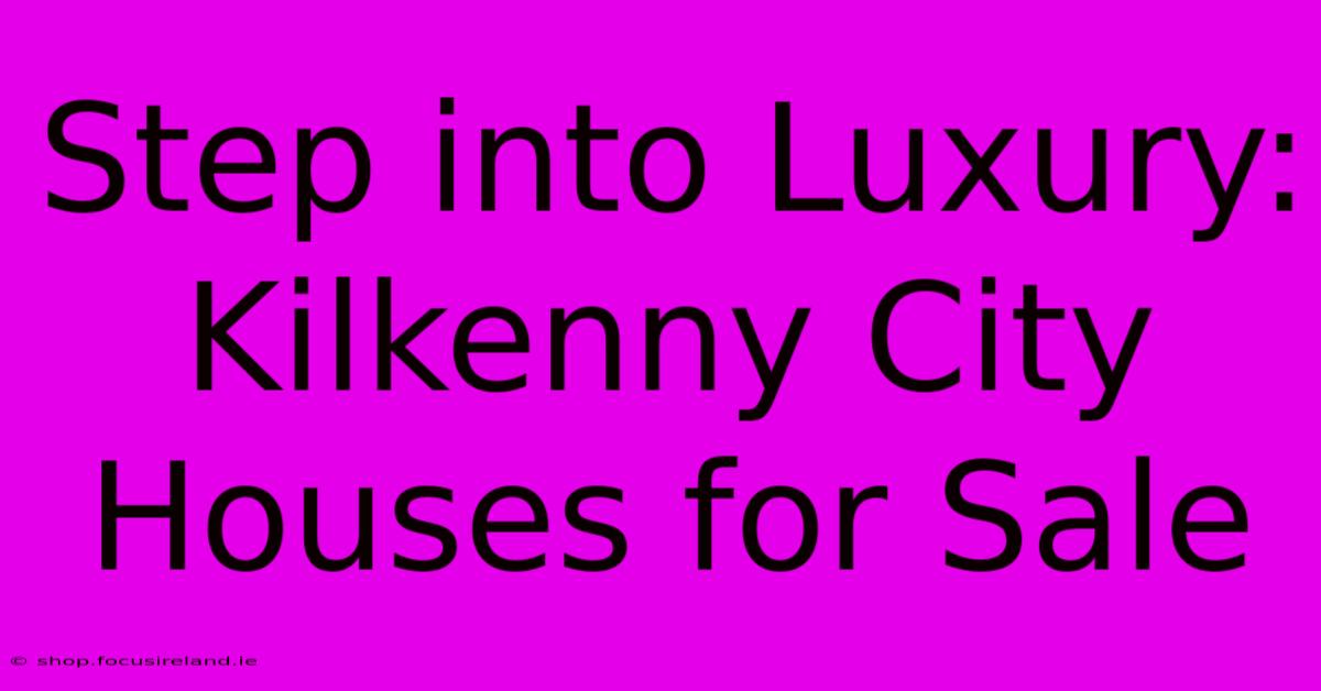 Step Into Luxury: Kilkenny City Houses For Sale