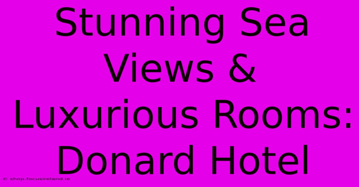 Stunning Sea Views & Luxurious Rooms: Donard Hotel