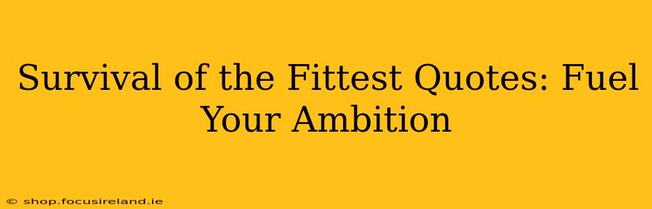 Survival of the Fittest Quotes: Fuel Your Ambition