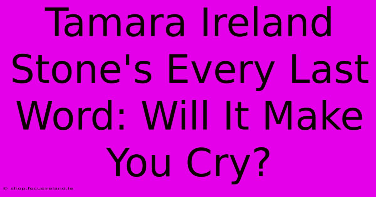 Tamara Ireland Stone's Every Last Word: Will It Make You Cry?