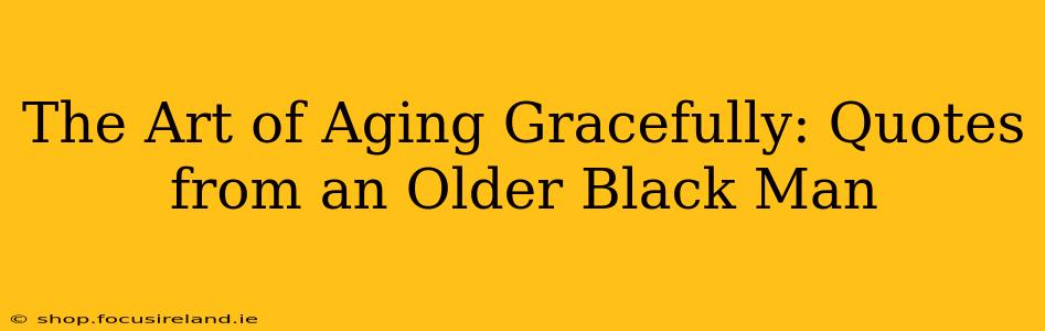 The Art of Aging Gracefully: Quotes from an Older Black Man