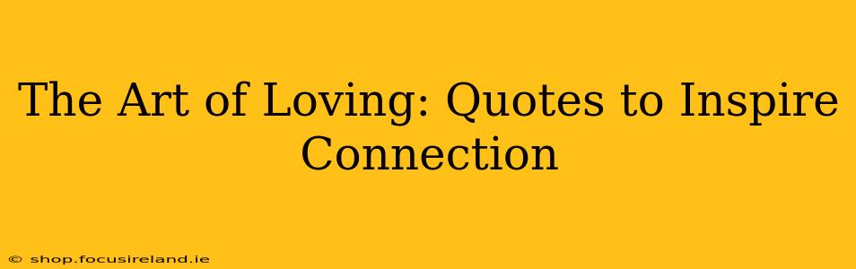 The Art of Loving: Quotes to Inspire Connection