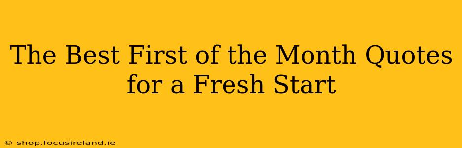 The Best First of the Month Quotes for a Fresh Start