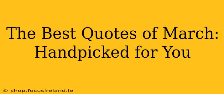 The Best Quotes of March: Handpicked for You