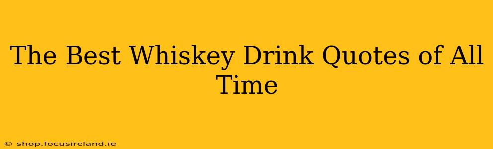 The Best Whiskey Drink Quotes of All Time