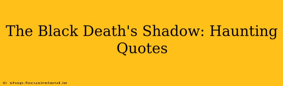 The Black Death's Shadow: Haunting Quotes