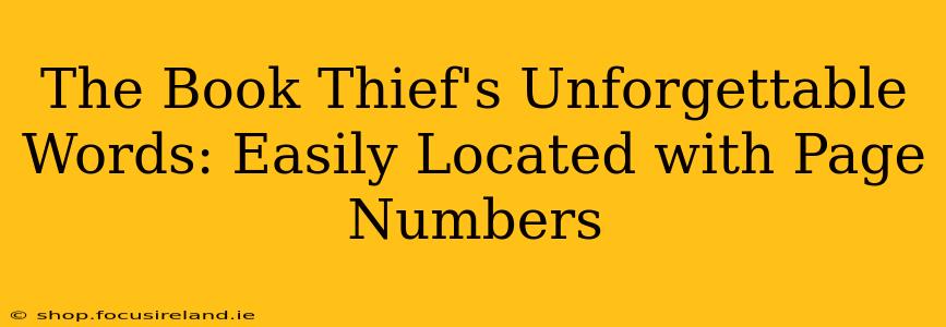 The Book Thief's Unforgettable Words: Easily Located with Page Numbers