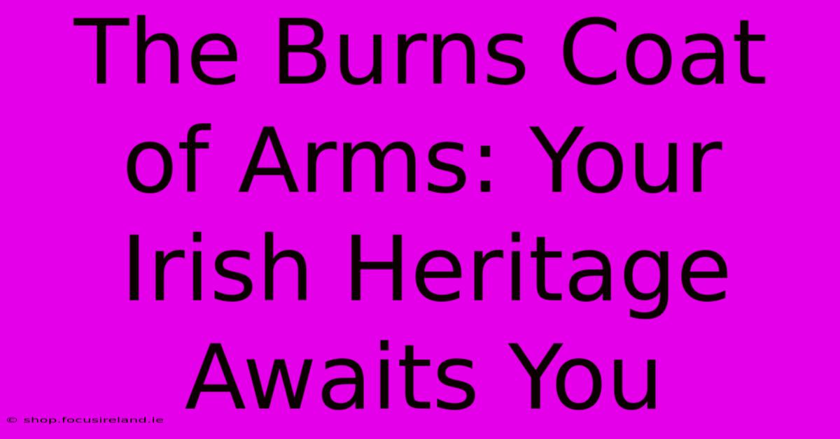 The Burns Coat Of Arms: Your Irish Heritage Awaits You