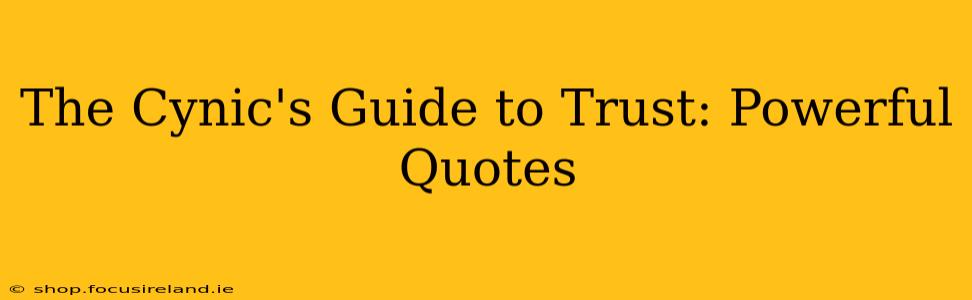 The Cynic's Guide to Trust: Powerful Quotes