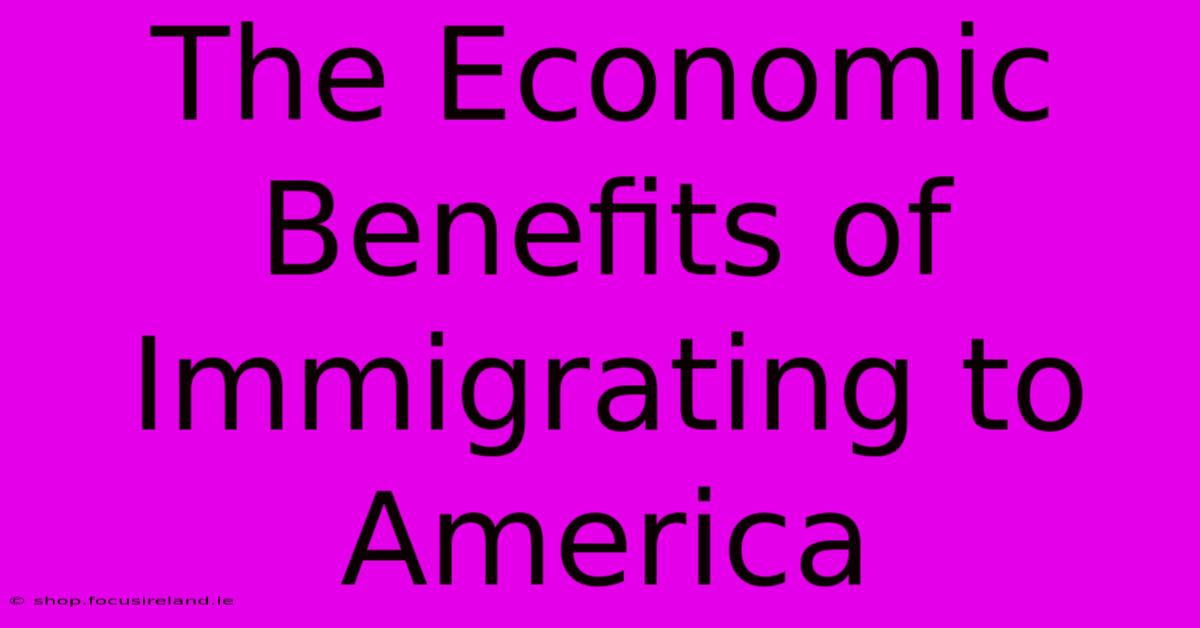 The Economic Benefits Of Immigrating To America